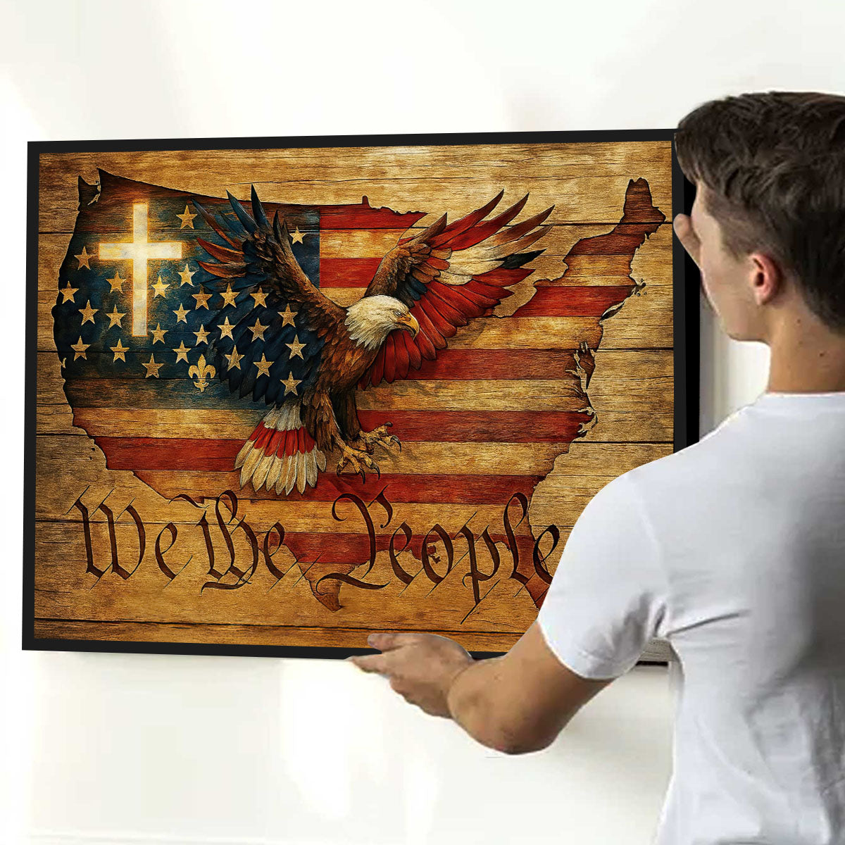 We The People-July 4th God Eagle Poster-Gift For Christians, Eagle Lovers