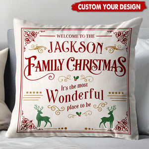 Personalized Family Christmas Pillow