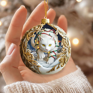 Yule Cat Christmas Hanging Ornament