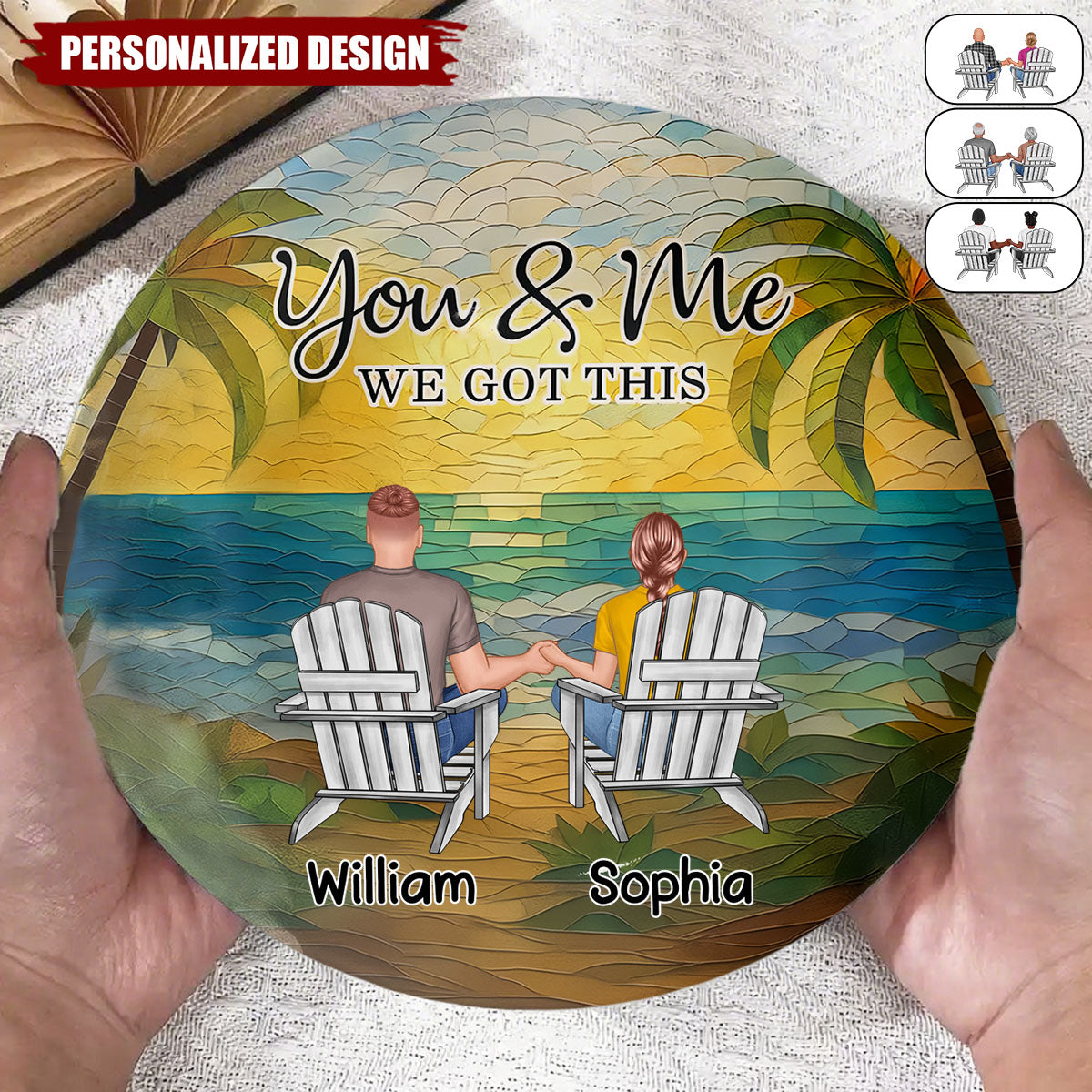 Mosaic Style You & Me We Got This New Version - Personalized Ceramic Plate
