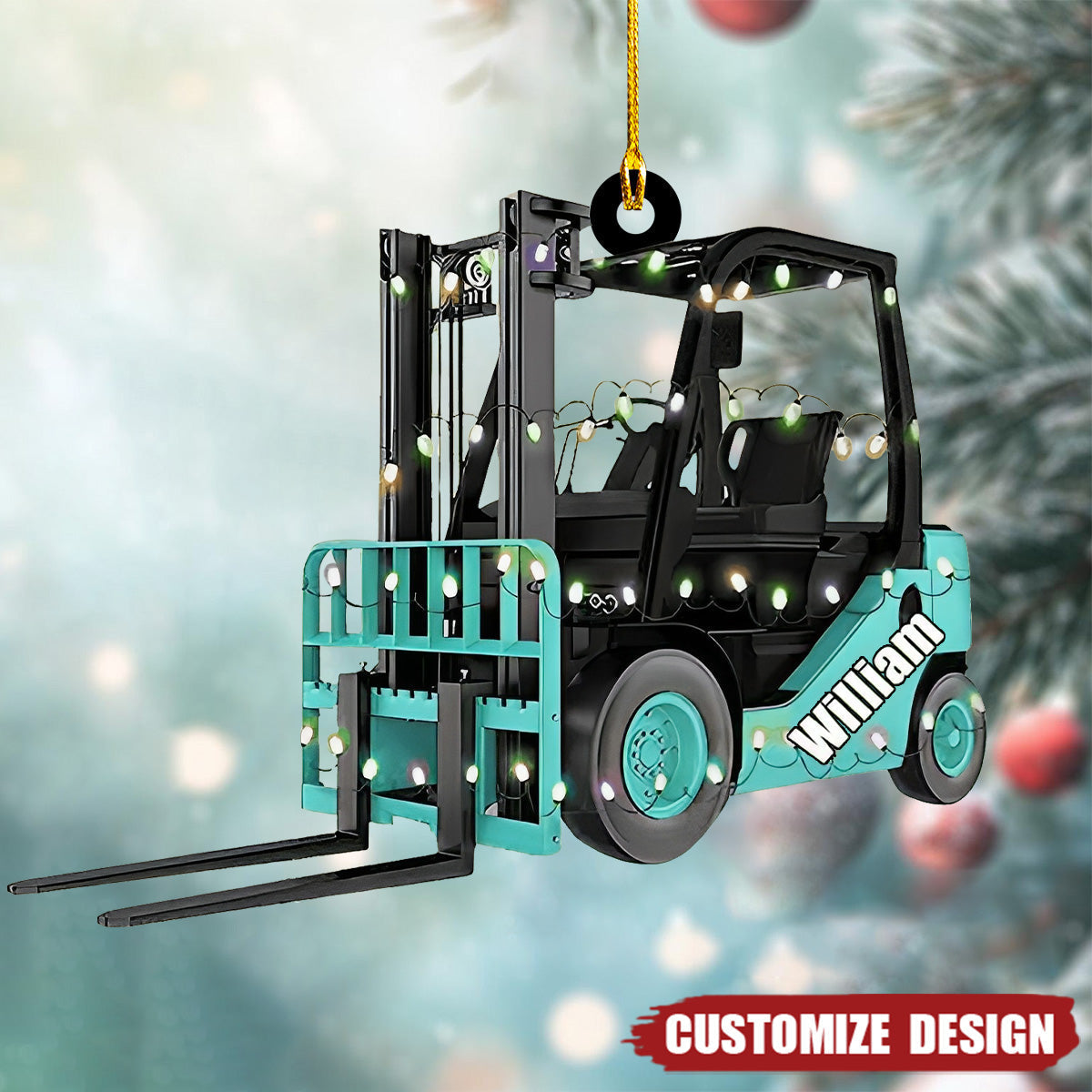 Personalized Forklift Truck Christmas Ornament - 2024 New Release