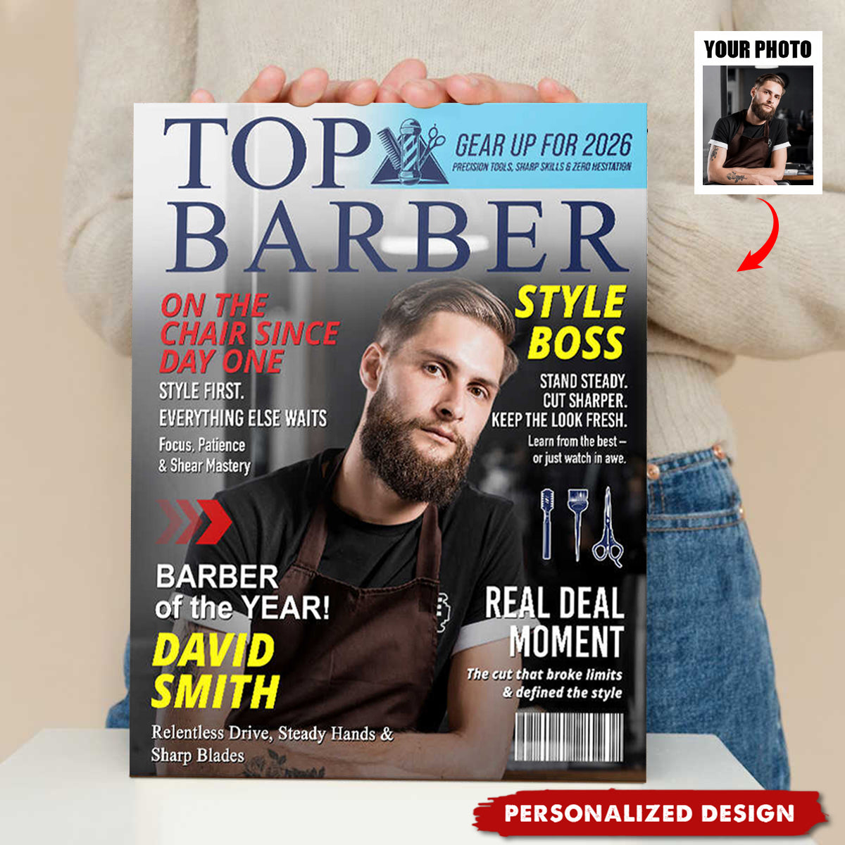 Personalized Barber Magazine Cover Poster - Gift For Barber