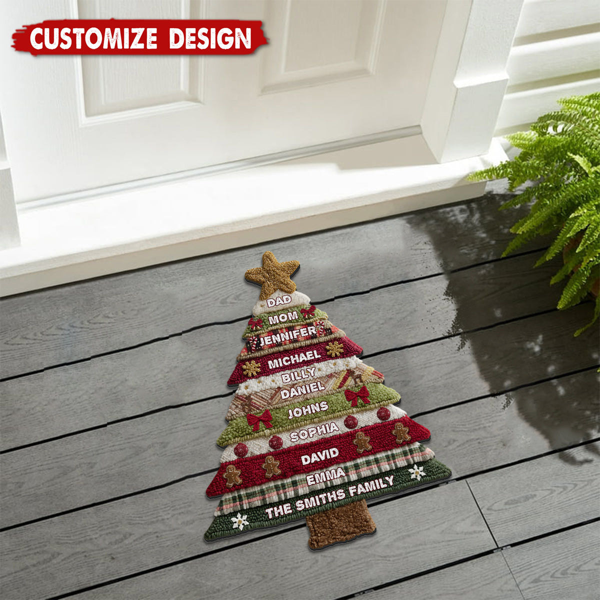 Merry Christmas - Personalized Family Non-Slip Tufted Rug