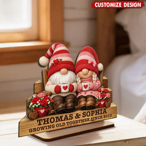 Personalized Wooden Couple Plaque - Everlasting Love Valentine Gift for Lovers