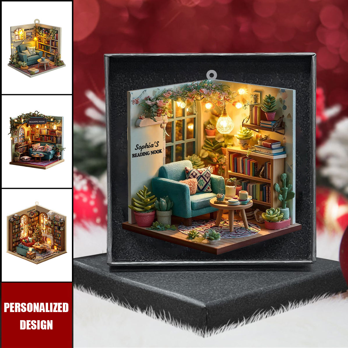 Personalized Reading Room Christmas Ornament-Gift For Book Lovers