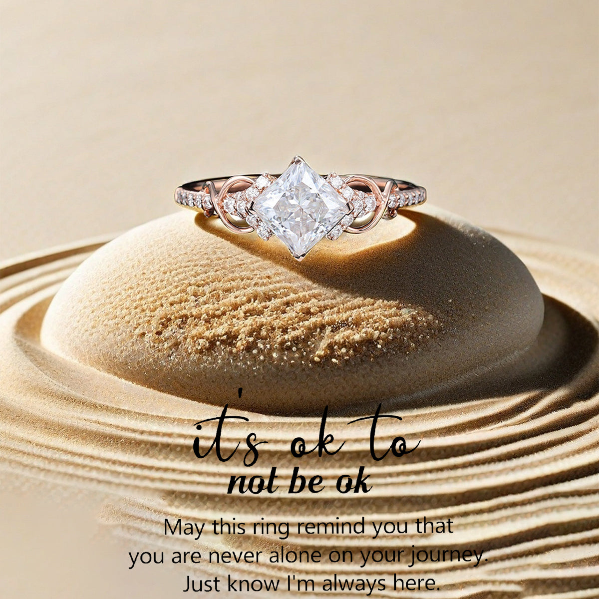 It's OK To Not Be OK Princess Ring - Gift For Your Loved One