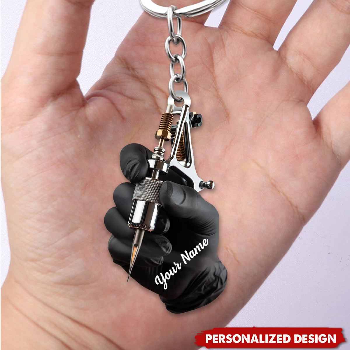 Personalized Tattoo Machine Keychain-Tattoo Artist Gift