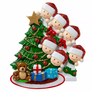 Personalized DIY Peeking Family Christmas Xmas Tree 3D Ornament