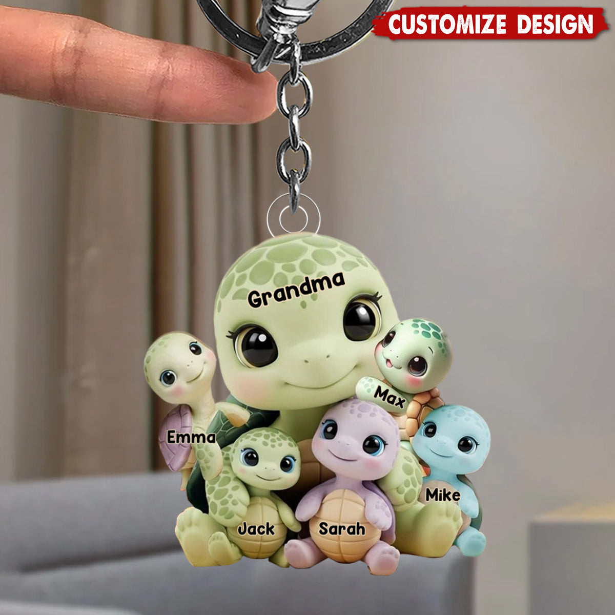 Mama/Nana Turtle - Personalized Mother Keychain