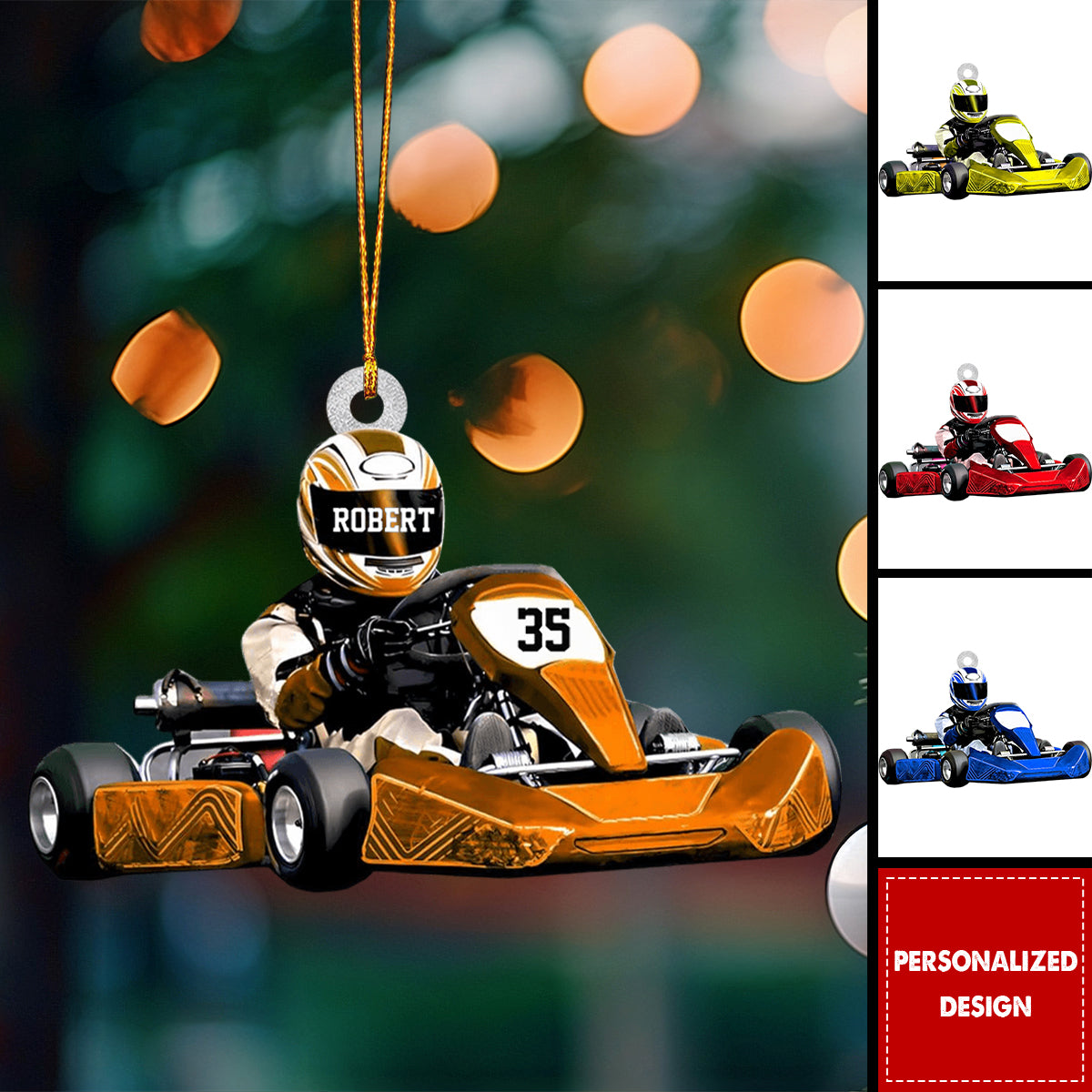 Personalized Race Car Ornament-Gift For Race Car Lovers