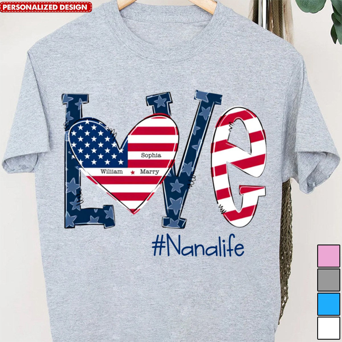 Grandmalife With Love Kid Name Personalized T-shirt