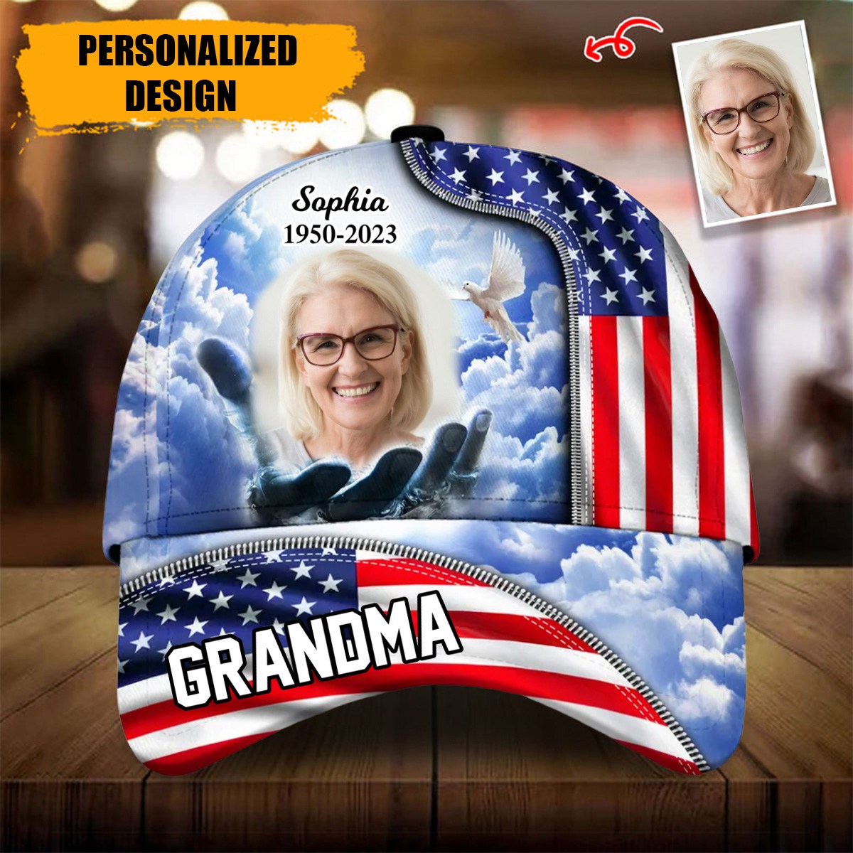 Upload Photo Family Memorial Personalized Cap