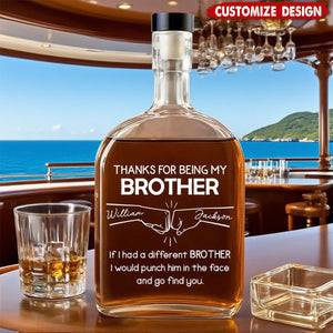 Thanks For Being My Brother - Personalized Spirits Decanter