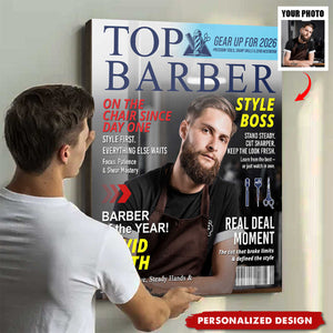 Personalized Barber Magazine Cover Poster - Gift For Barber
