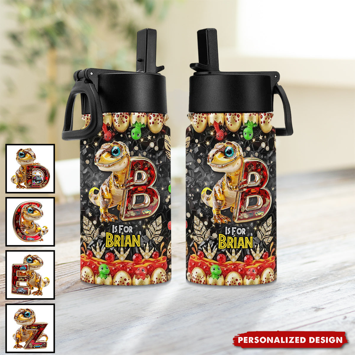 Dino Alphabet Letter Tumbler - Personalized Gifts For Kids