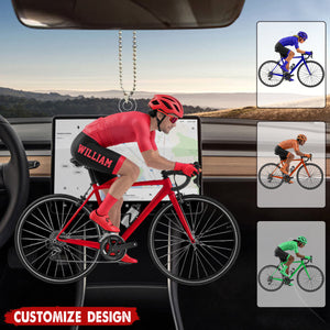 Personalized Road Bike Cyclist Car Ornament - Gift for Cycling Enthusiast And Cyclist