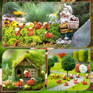 Easter Egg Hunt Alternative - Mini Highland Cow Figurines for Hide & Seek - Adorable Resin Cow Decorations for Party Favors