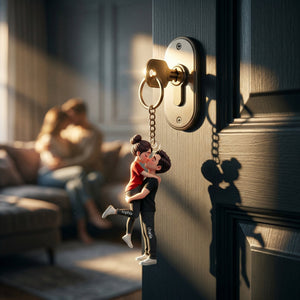 Personalized Cartoon Romantic Couple Keychain - Gift for Couple