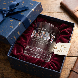 To Me You Are The World-Personalized Whiskey Glass-Father's Day Gift For Dad, Husband