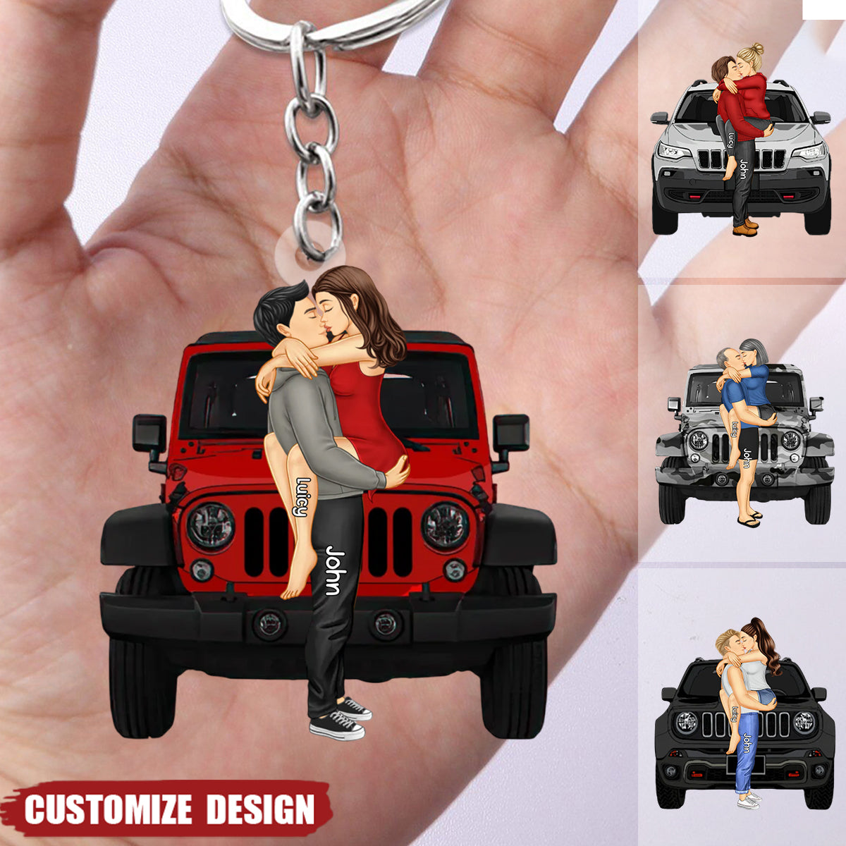 New Release - Personalized Off-Road Car Couple Keychain - facamart