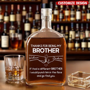 Thanks For Being My Brother - Personalized Spirits Decanter