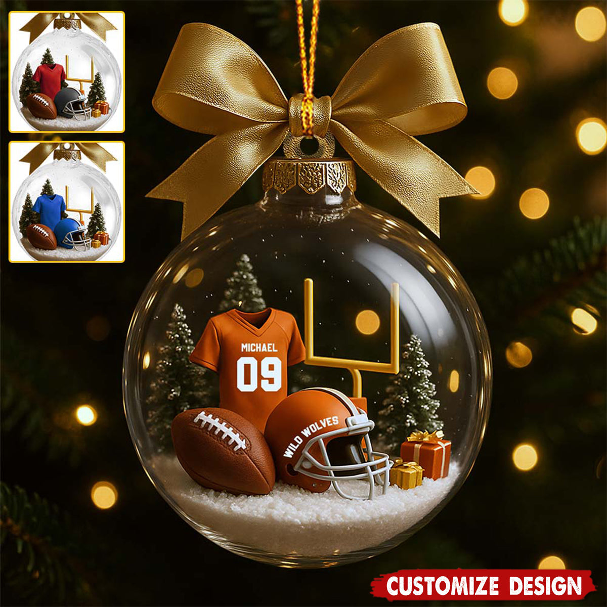 Football Season Is Coming - Personalized Football Transparent Ornament