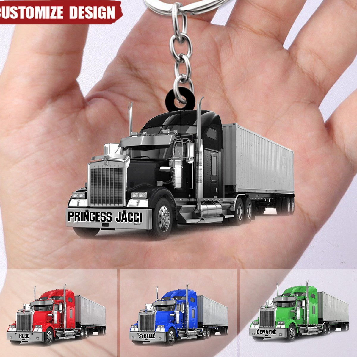 Personalized Trucker Acrylic Keychain