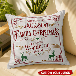 Personalized Family Christmas Pillow