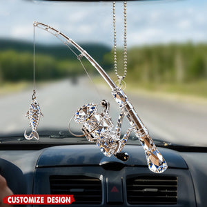 Personalized Fishing Rod Car Ornament Gift For Fishing Lover