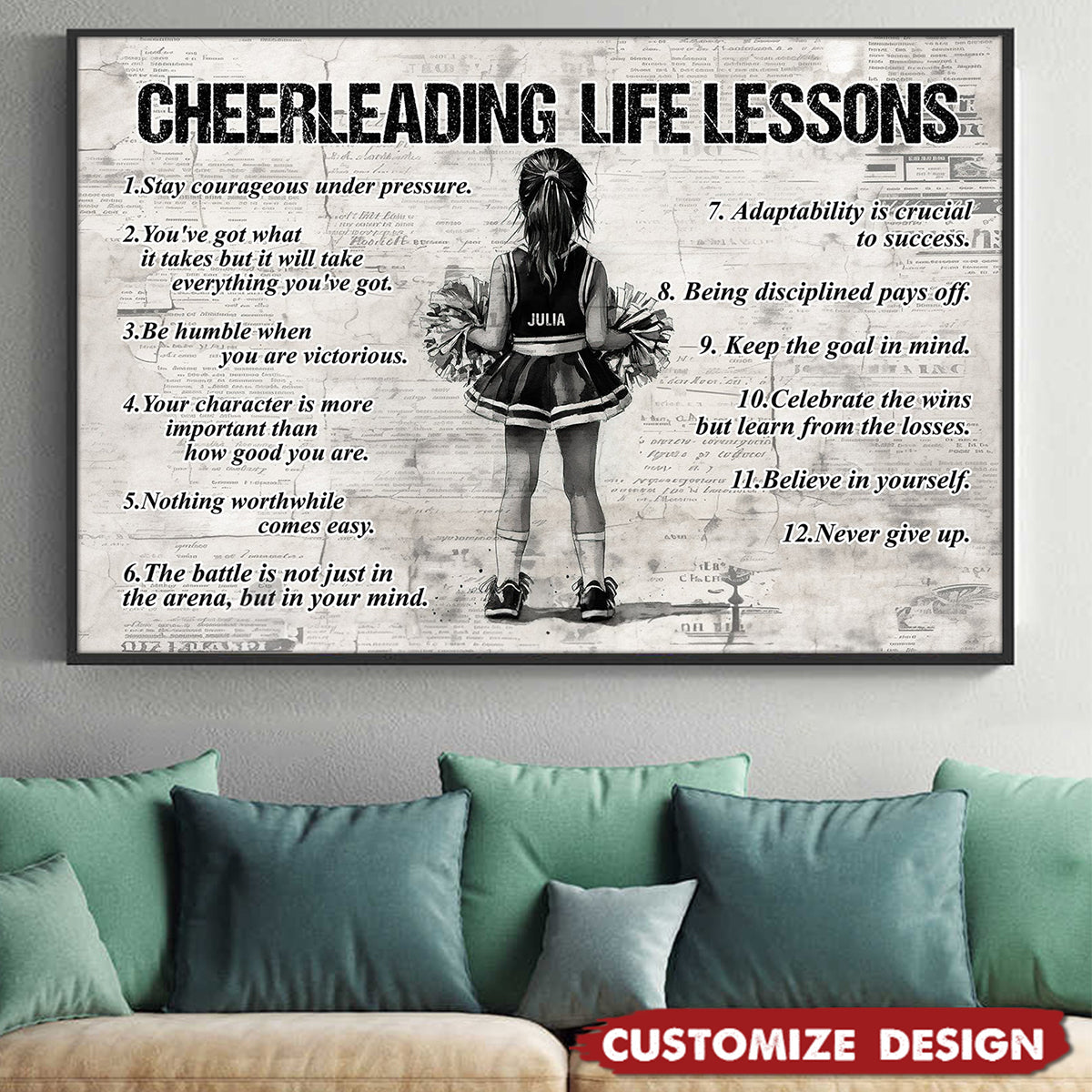 Personalized Cheerleading Kid Poster - Gift For Cheerleader, Cheerleading Lovers