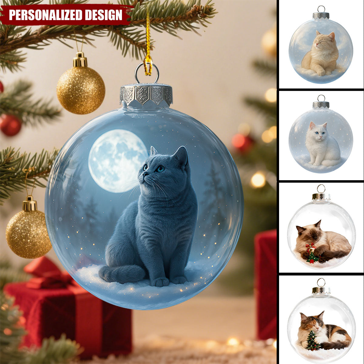 Cute Cat Christmas Ornaments