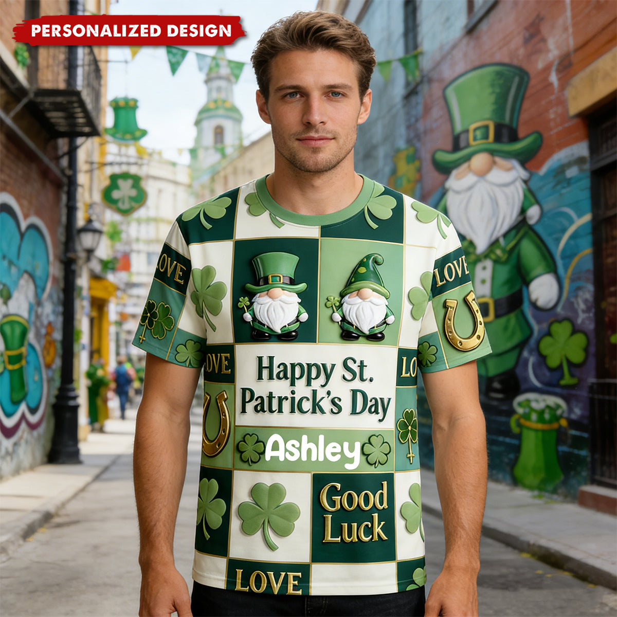 Happy St. Patrick's Day-Personalized Irish T-Shirt
