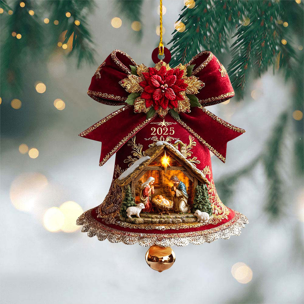 Jesus Baby In Manger Acrylic Christmas Ornament Christmas Religious