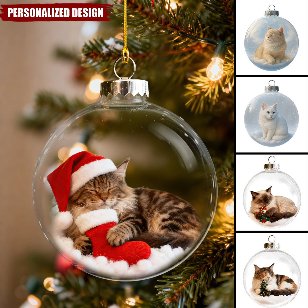 Cute Cat Christmas Ornaments