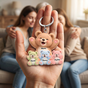Personalized Mama/Nana Love Kids Bear Keychain