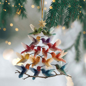 Colorful Hummingbird Christmas Tree Ornament, Gift Bird Lover