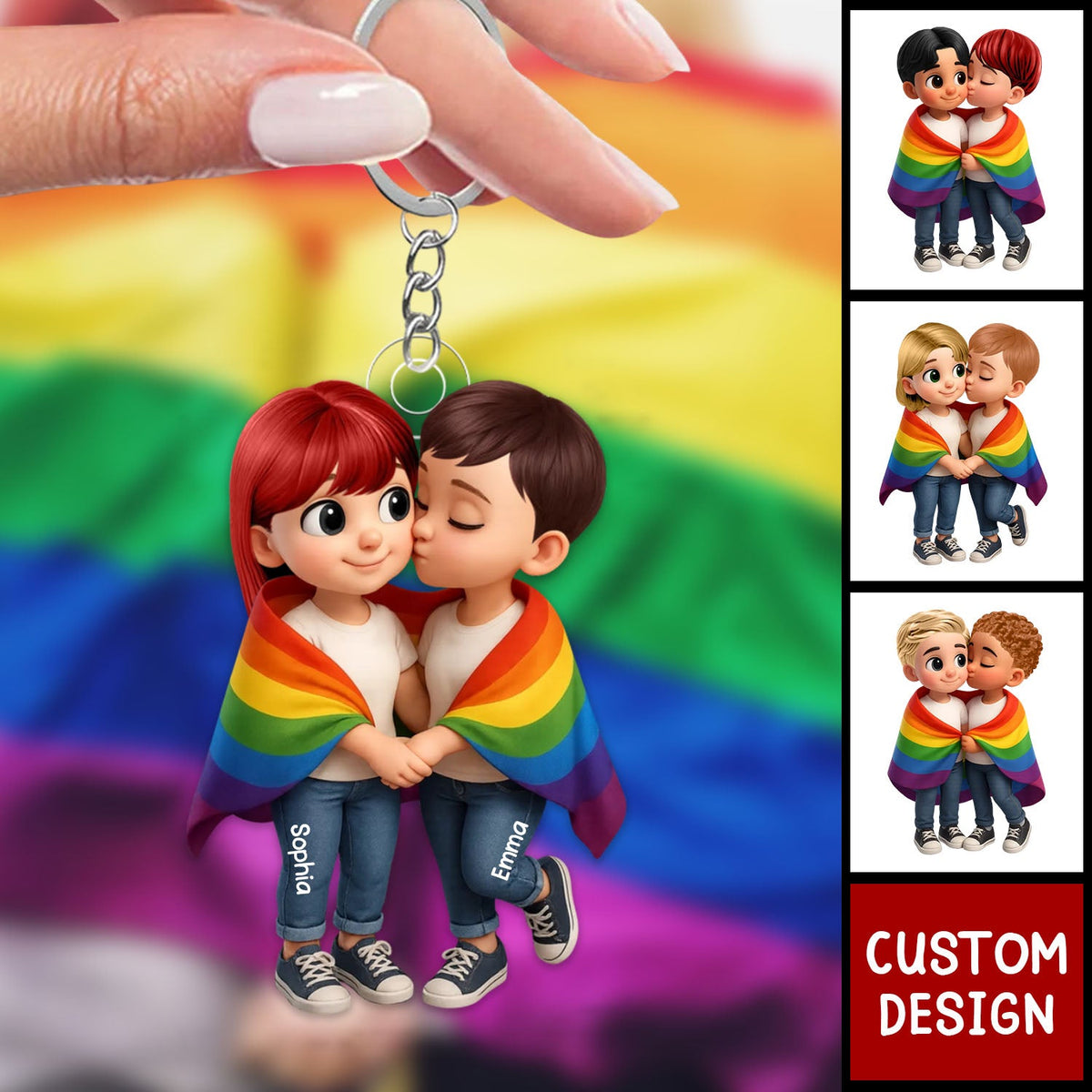 Pride Month LGBT Couple Love Is Love - Personalized Acrylic Keychain, Gift for him Or her