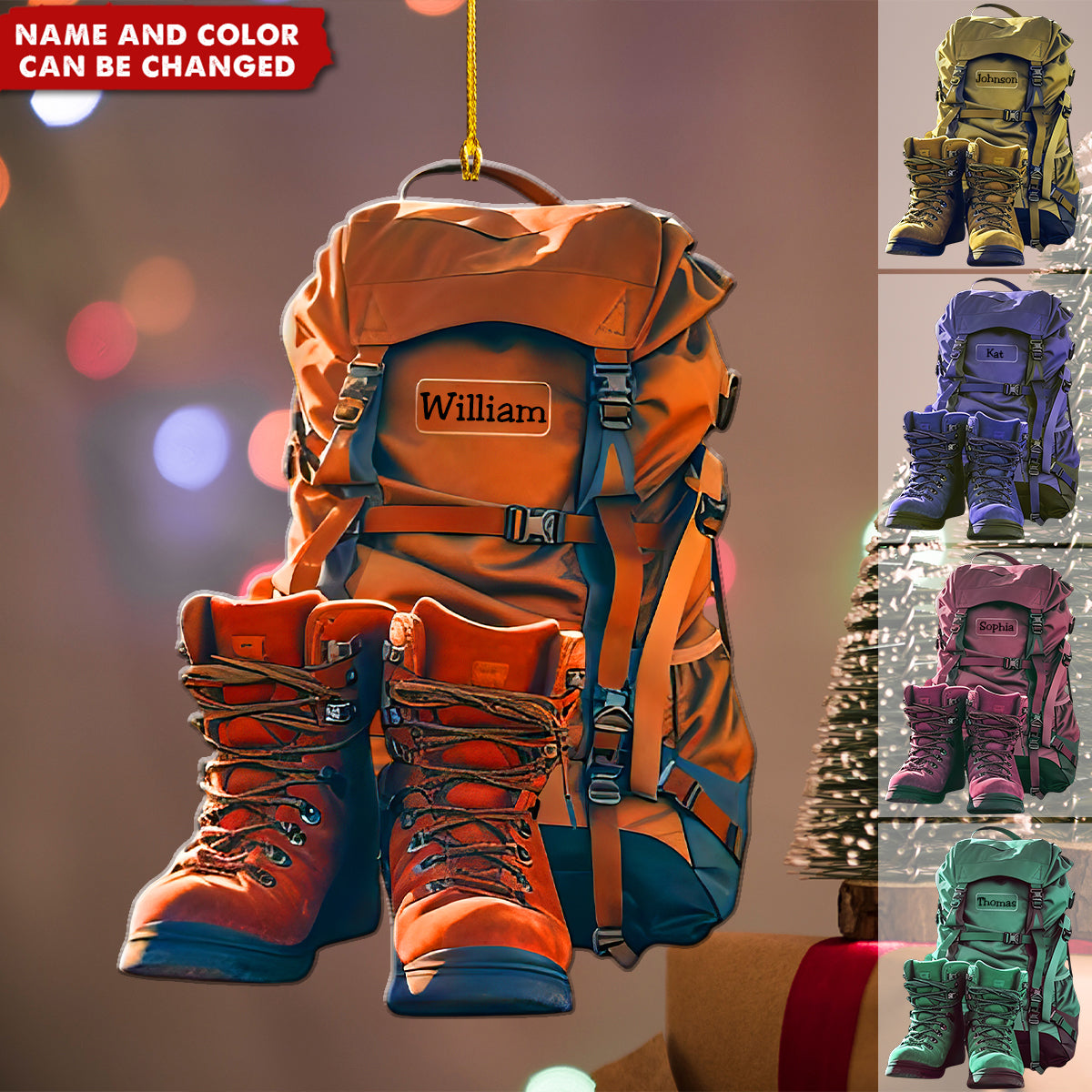 New Release Personalized Hiking Acrylic Christmas Ornament, Gift For Hiking,Camping Lovers