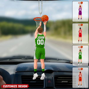 Personalized Back View Basketball Car Ornament - Gift For Basketball Lovers