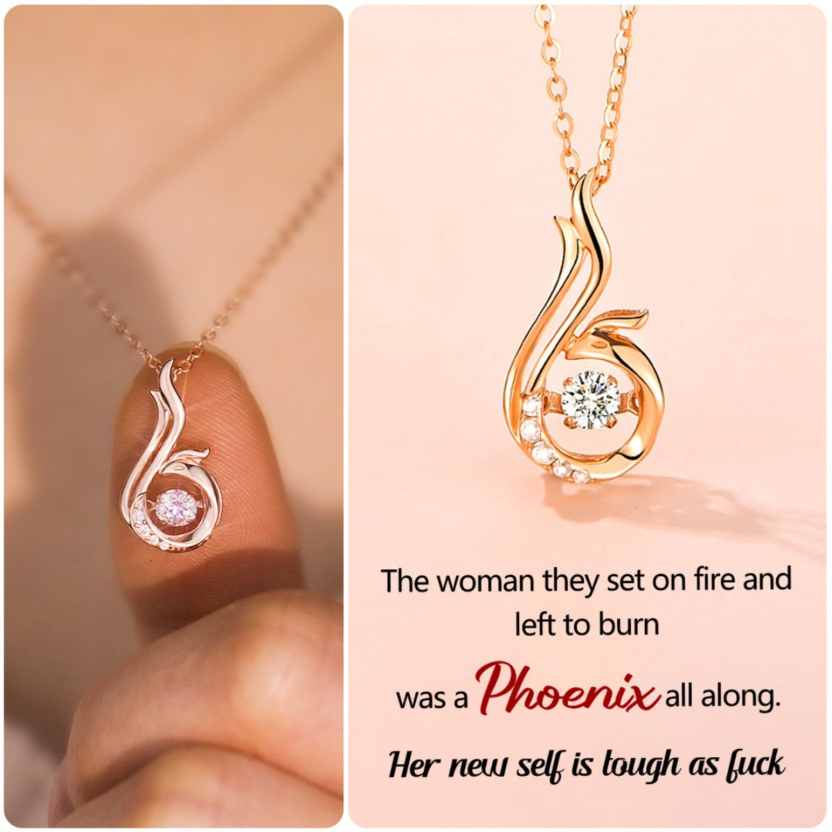 Tough As F*ck Phoenix Dancing Necklace