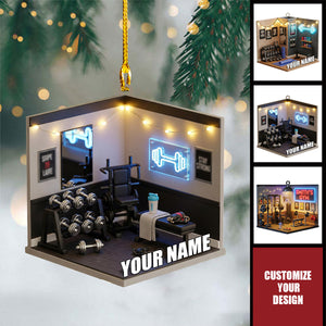 Personalized Fitness Christmas Ornament, Gift For Gym Lover, Workout Keepsake
