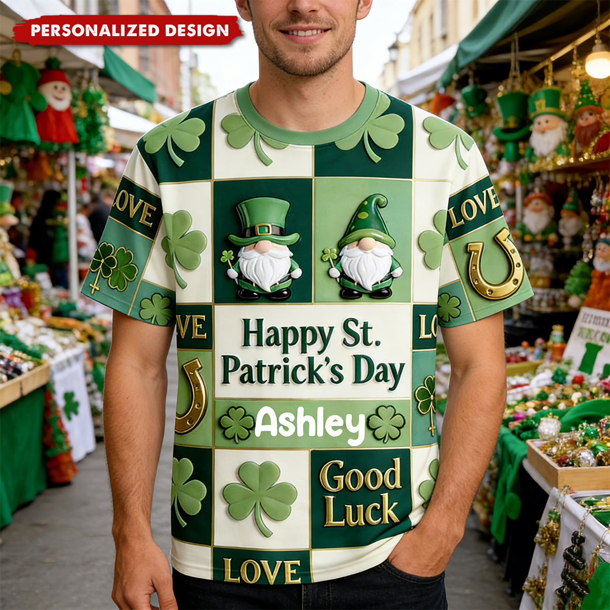 Happy St. Patrick's Day-Personalized Irish T-Shirt