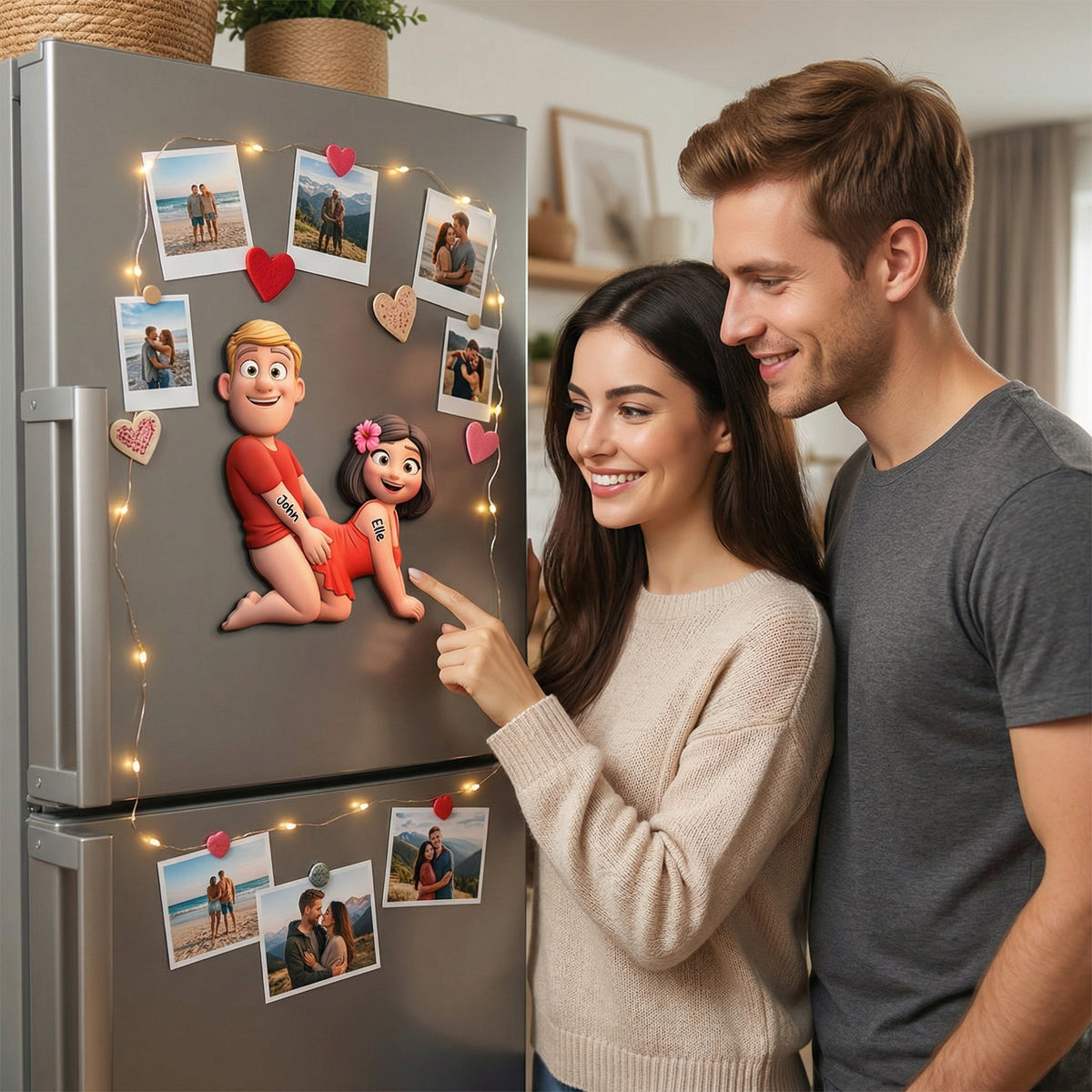 Naughty Personalized Couple Fridge Magnet -Gift For Couple