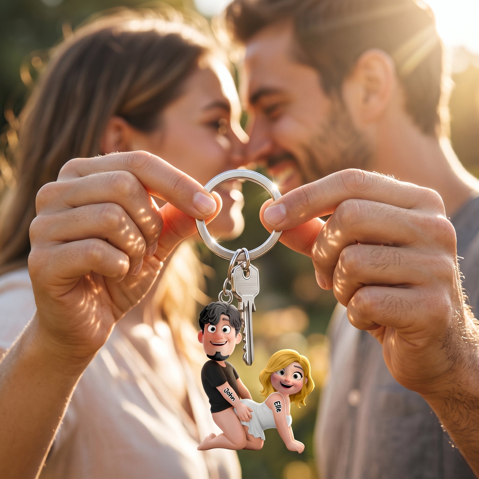 Naughty Personalized Couple Keychain - Gifts For Couple