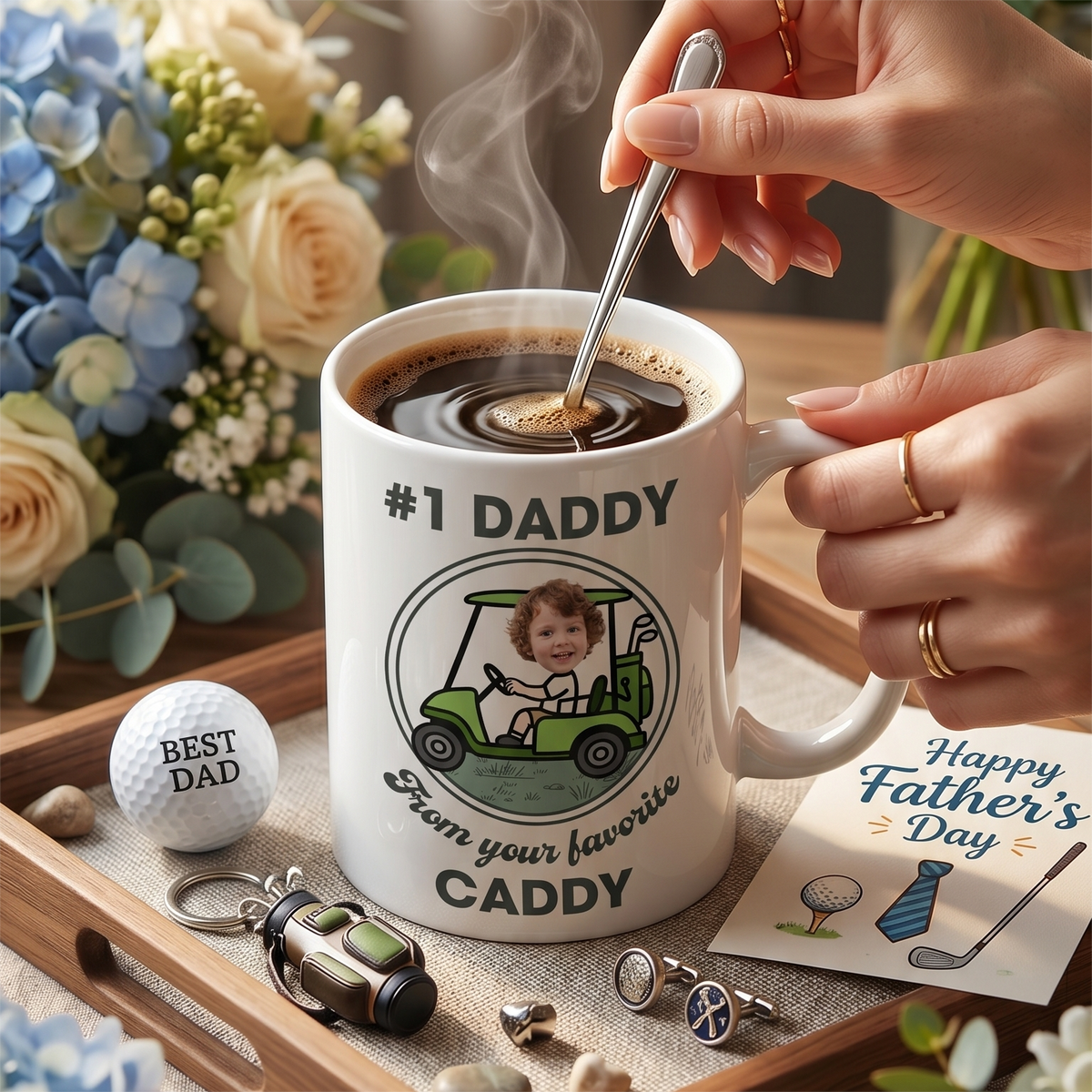 Gift From Your Favorite Caddies For #1 Golf Dad, Grandpa - Personalized Mug