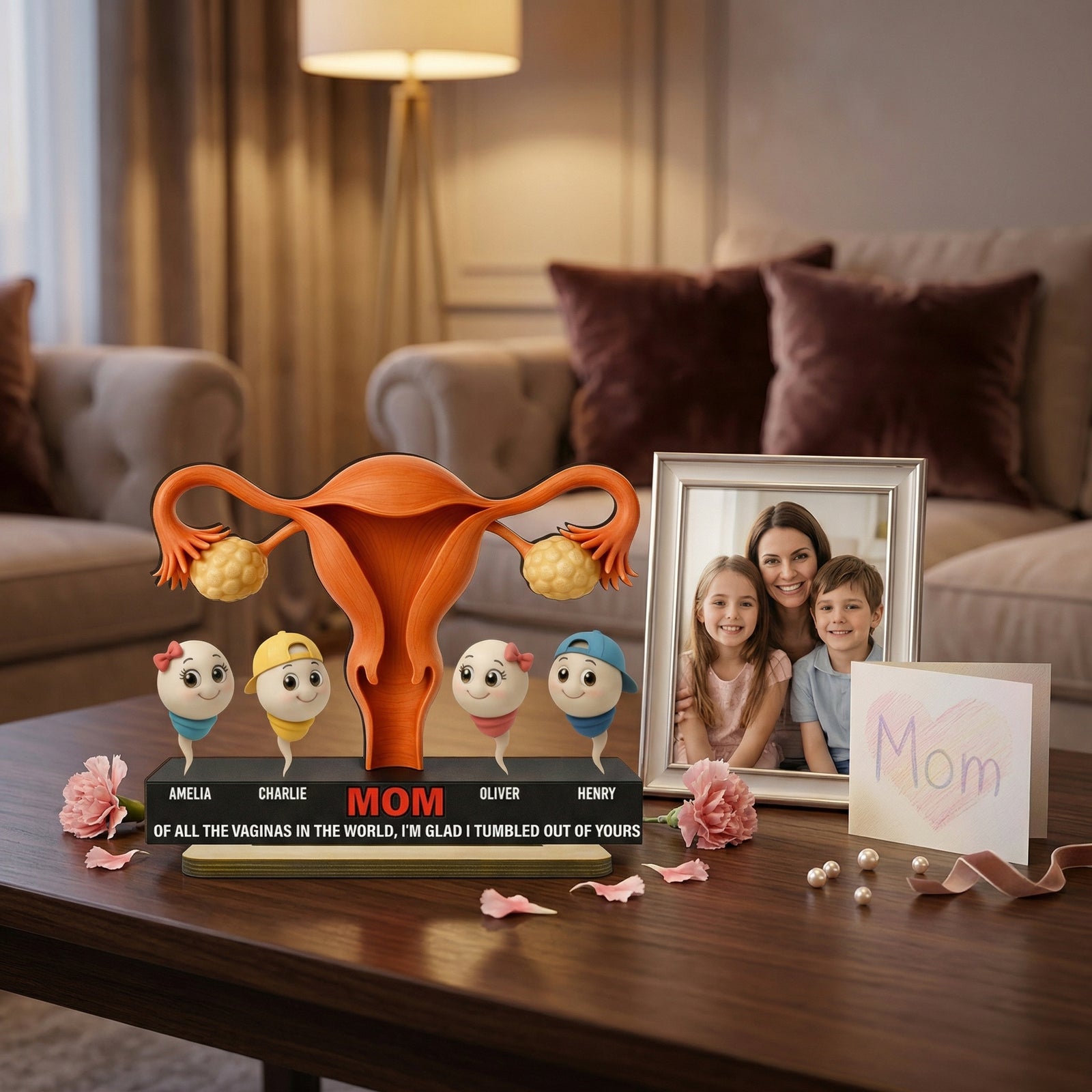 Mom I'm Glad I'm Tumbled Our Of Yours -Personalized Plaque - Mother's Day Gift for Mom, Wife