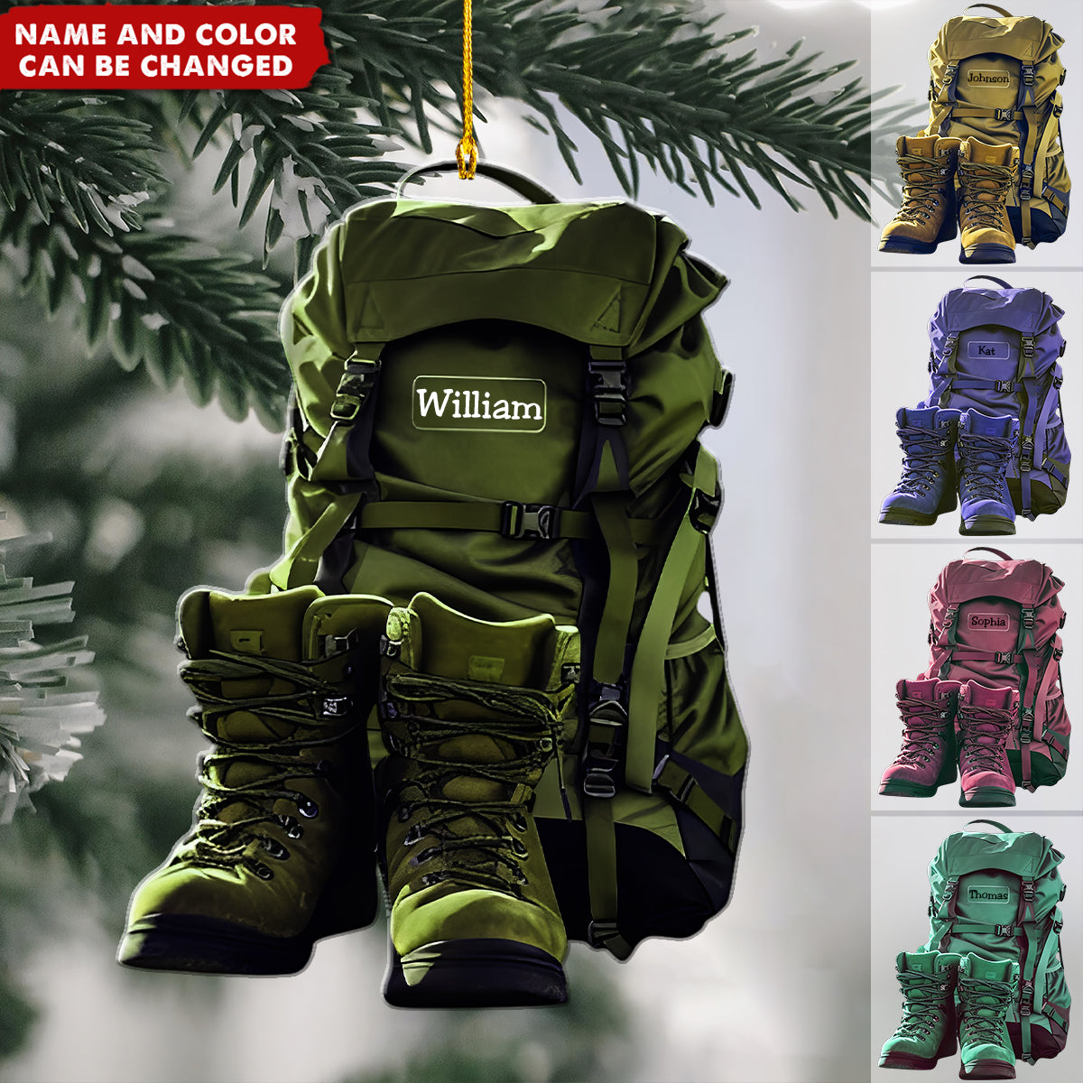 New Release Personalized Hiking Acrylic Christmas Ornament, Gift For Hiking,Camping Lovers