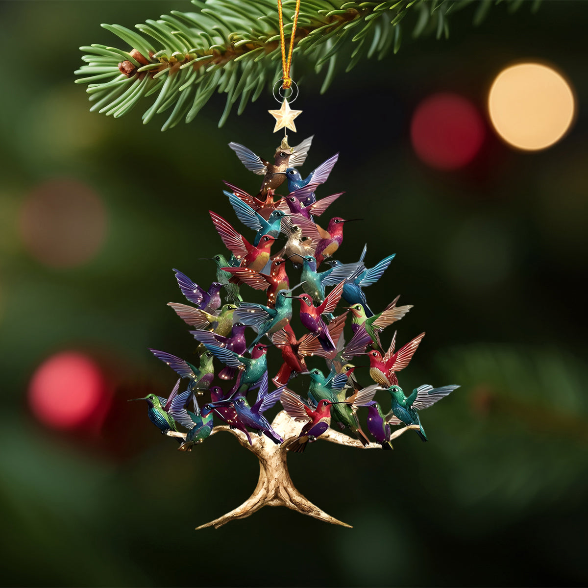 2025 New Release - Colorful Hummingbird Christmas Ornament-Gift For Hummingbird Lover