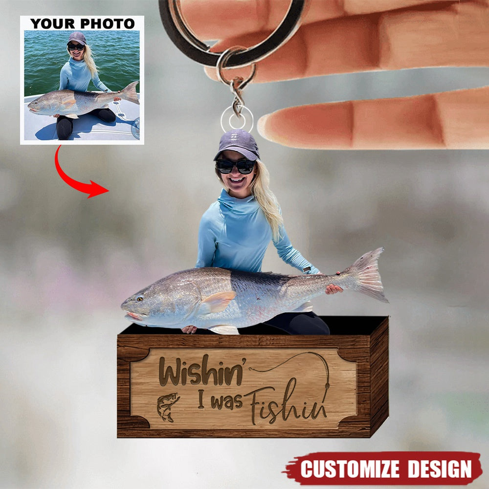 Personalized Photo Mica Fishing Keychain - Gift For Fishing Lovers, Fi ...