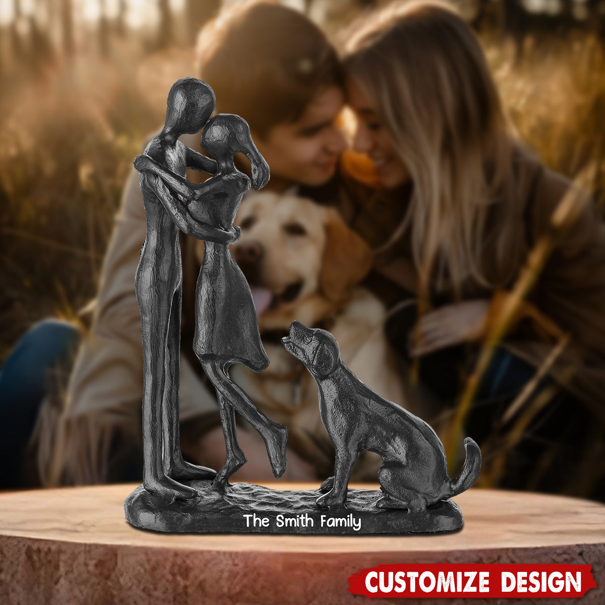 Personalized Couple Love With Dog Acrylic Plaque - Gift for Couple